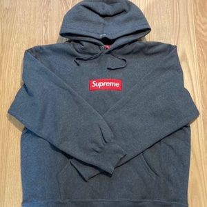 Supreme Box Logo Hoodie official "21 size XL grey/red logo